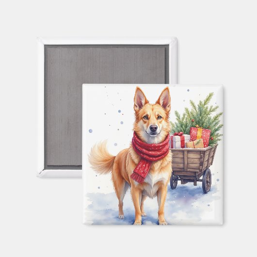 Watercolor Australische Stumpy Tail Cattle Dog Magneet (Voorkant / Achterkant)