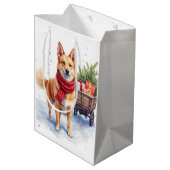 Watercolor Australische Stumpy Tail Cattle Dog Medium Cadeauzakje (Achterkant Gekanteld)