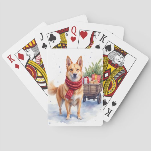 Watercolor Australische Stumpy Tail Cattle Dog Pokerkaarten (Achterkant)
