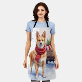 Watercolor Australische Stumpy Tail Cattle Dog Schort (Gedragen)