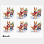 Watercolor Australische Stumpy Tail Cattle Dog Vierkante Sticker (Vel)