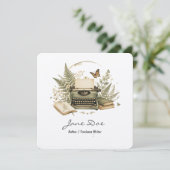 Watercolor auteur vlakke kaart met QR-code botanis (Staand voorkant)