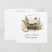 Watercolor auteur vlakke kaart met QR-code botanis (Voorkant / Achterkant)