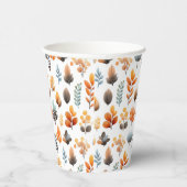 Watercolor Autumn Leaf Pattern Thanksgiving Papieren Bekers (Rechts)