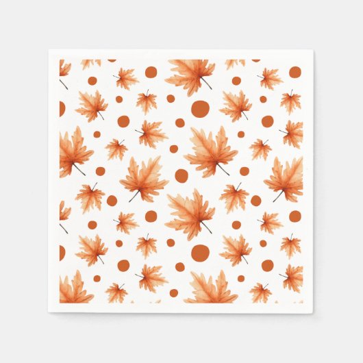 Watercolor Autumn Leaves Fall Foliage Thanksgiving Servet (Voorkant)