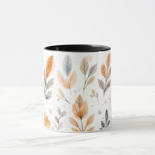 Watercolor Autumn Leaves-Minimal Boho Botanicalart Mok (Midden)