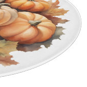 Watercolor Autumn Pumpkins with Leaves Snijplank (Hoek)