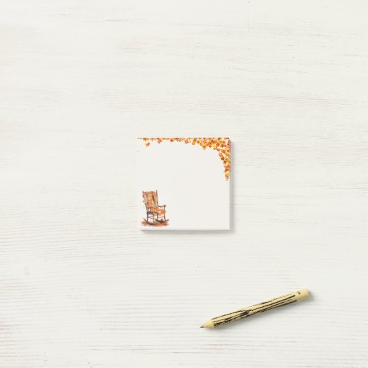 Watercolor Autumn Rocking Chair Post-it® Notes (Op bureau)
