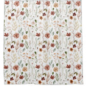 Watercolor Autumn Wildflower Garden Floral Pattern Douchegordijn (Voorkant)