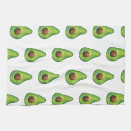 Watercolor Avocado Pattern Theedoek