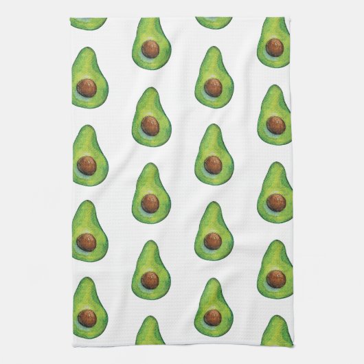 Watercolor Avocado Pattern Theedoek (Verticaal)