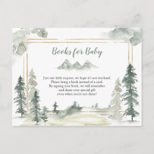 Watercolor Avontuur Bos Boeken voor Baby Uitnodiging Briefkaart