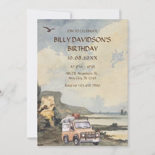 Watercolor Avontuur strand  Kaart (Voorkant)