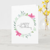 Watercolor Azalea Floral Kaart (Gele Bloem)