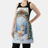 Watercolor Azawakh Snowy Stone Arch Christmas Schort (Insitu)