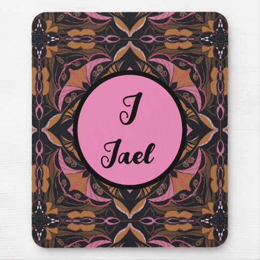Watercolor Azulejo Black Spanish Personalized  Muismat (Voorkant)
