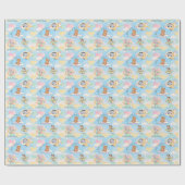 Watercolor Baby Animals Flying Wrapping Paper Cadeaupapier (Vlak)