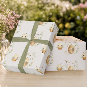 Watercolor Baby Bee-cadeauverpakkings papier