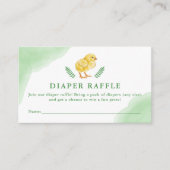 Watercolor Baby Chick With Green Diaper Raffle Informatiekaartje (Voorkant)