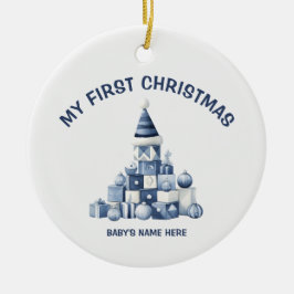 Watercolor Baby Eerste Kerst Foto Keramisch Ornament