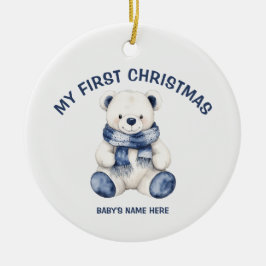 Watercolor Baby Eerste Kerst Foto Keramisch Ornament