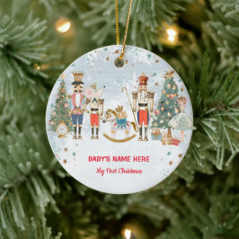 Watercolor Baby Eerste Kerst Foto Keramisch Ornament