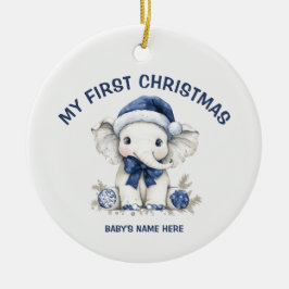 Watercolor Baby Eerste Kerst Foto Keramisch Ornament