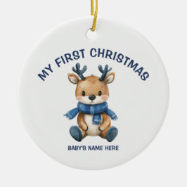 Watercolor Baby Eerste Kerst Foto Keramisch Ornament
