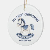 Watercolor Baby First Christmas Photo Keramisch Ornament (Links)