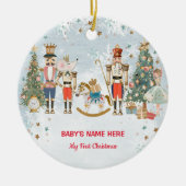Watercolor Baby First Christmas Photo Keramisch Ornament (Voorkant)