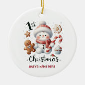 Watercolor Baby First Christmas Photo Keramisch Ornament (Voorkant)