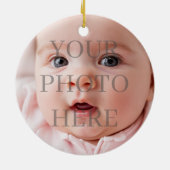 Watercolor Baby First Christmas Photo Keramisch Ornament (Achterkant)
