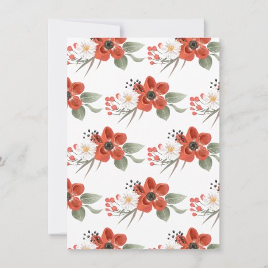 Watercolor Baby Fox wreath Birthday Party Kaart (Achterkant)