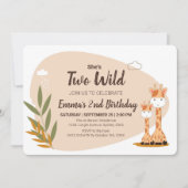 Watercolor Baby Giraffe, Safari Dieren Verjaardag Kaart (Voorkant)