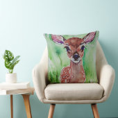 watercolor baby hertje kussen (Stoel)
