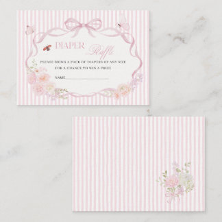 Watercolor baby in bloom butterfly diaper raffle  visitekaartje