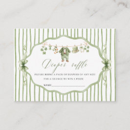 Watercolor baby Luck charm St Patrics baby shower  Visitekaartje