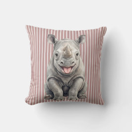Watercolor Baby Neushoorn Zazzle Worp Kussen