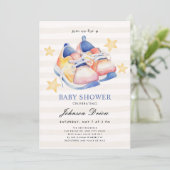 Watercolor Baby Shoes Theme | Neutral Baby Shower Kaart (Staand voorkant)