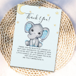 Watercolor Baby Shower Elephant Theme Bedankkaart