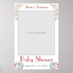 Watercolor baby shower foto prop poster