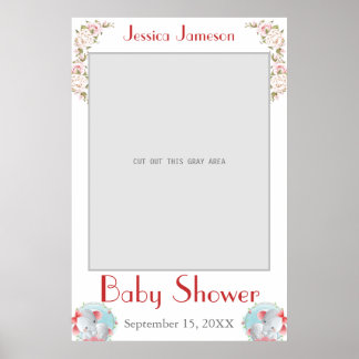 Watercolor baby shower foto prop poster