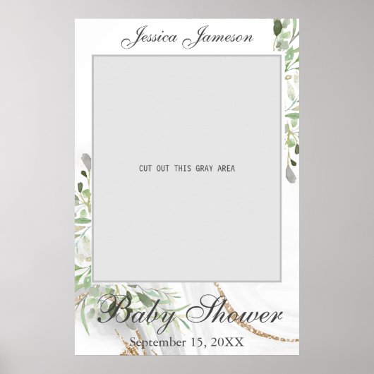 Watercolor baby shower foto prop poster (Voorkant)
