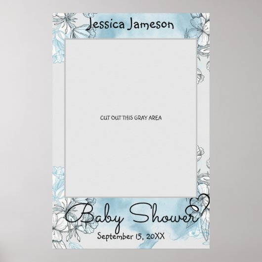 Watercolor Baby Shower Fotoprop Poster (Voorkant)