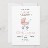 Watercolor Baby Shower Invitation, Kaart (Voorkant)