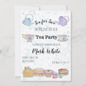 Watercolor baby shower uitnodiging (boy) (Voorkant)