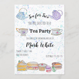 Watercolor baby shower uitnodiging (boy)