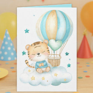 Watercolor Baby Tijger gevouwen wenskaart Kaart