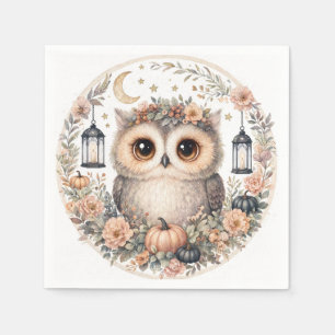 Watercolor Baby Uil Feestje Servet