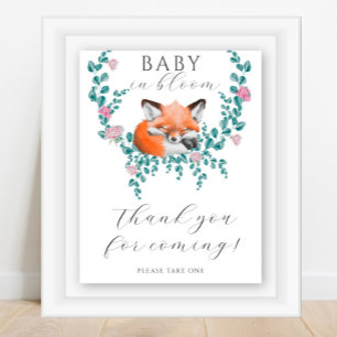 Watercolor baby vos - Bedankt voor uw komst Poster